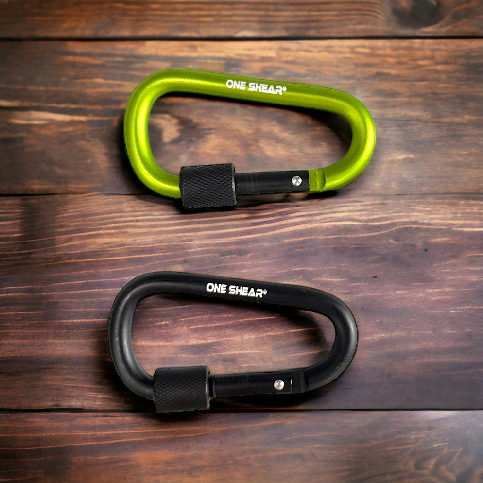 Aluminum Speed D Locking Carabiner Clip ONE SHEAR®