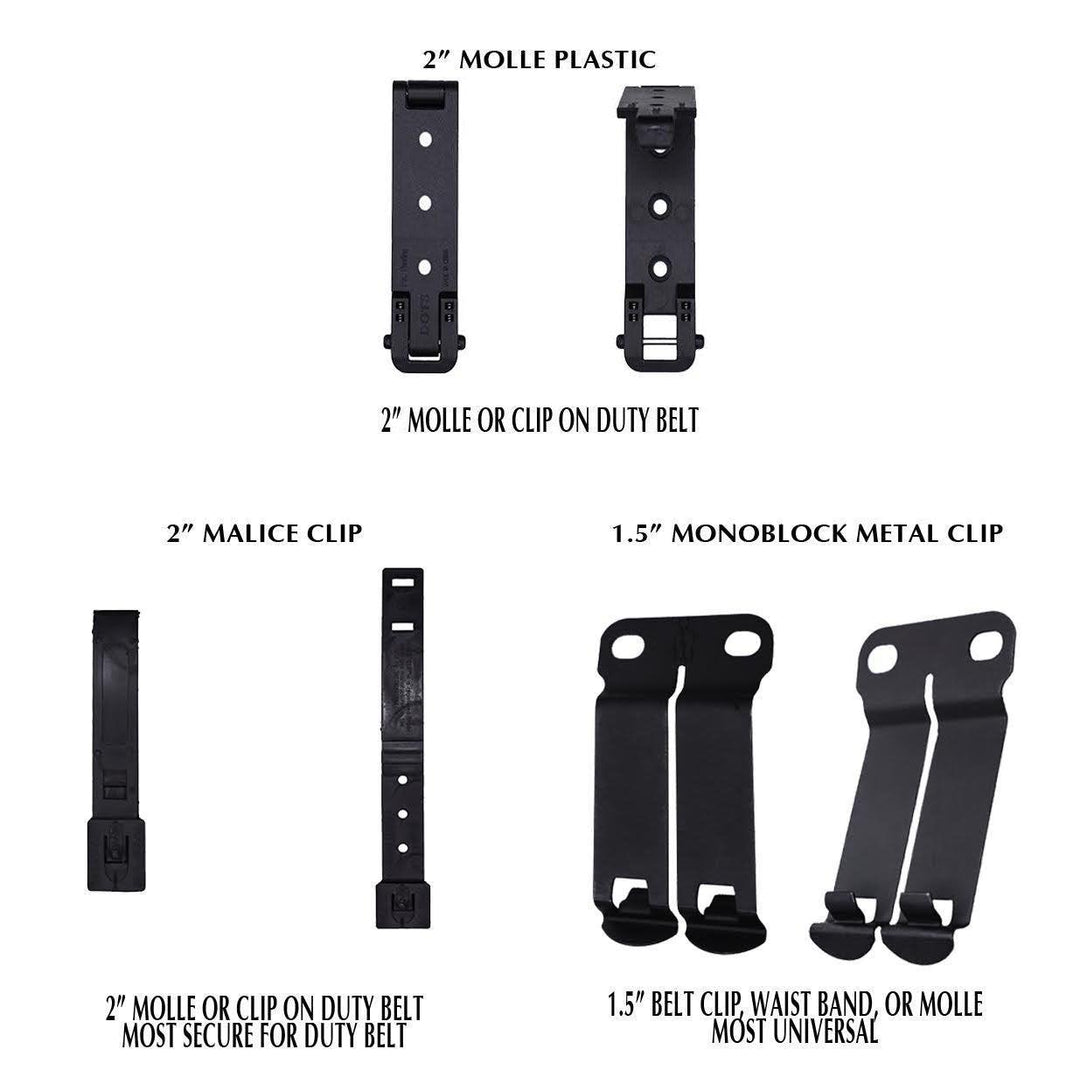 KYDEX HOLSTER CLIP OPTIONS