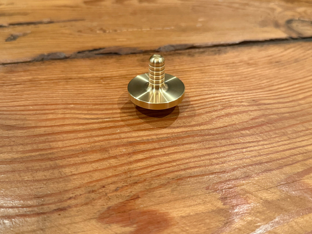 Tip Top - Tungsten / Brass - Spinning Top + Delrin Stand by Maratac®