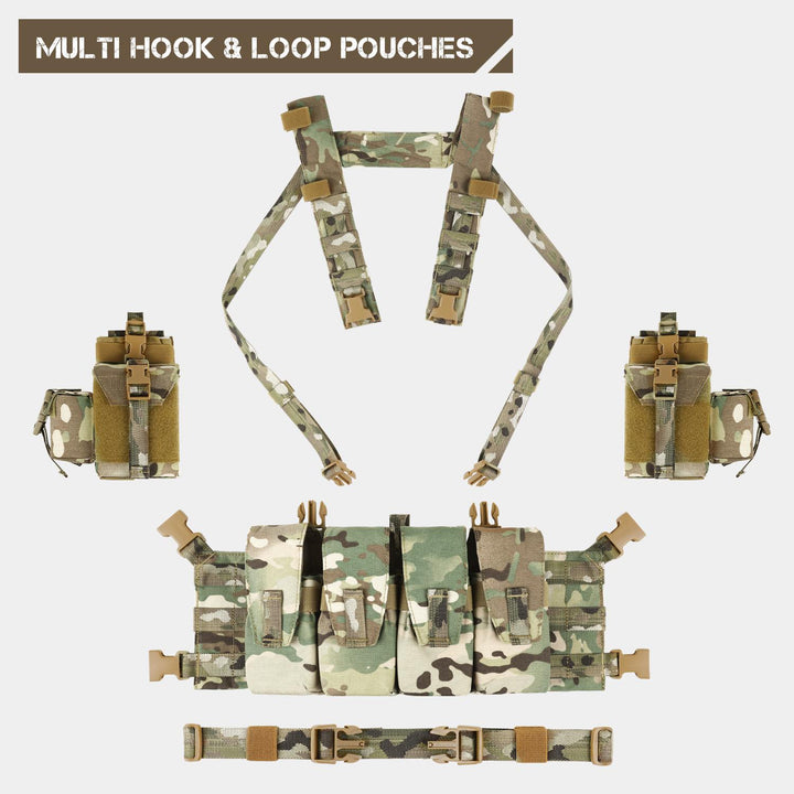 Votagoo Tactical Chest Rig with 5.56/7.62 Magazine Pouches & Detachable MOLLE System