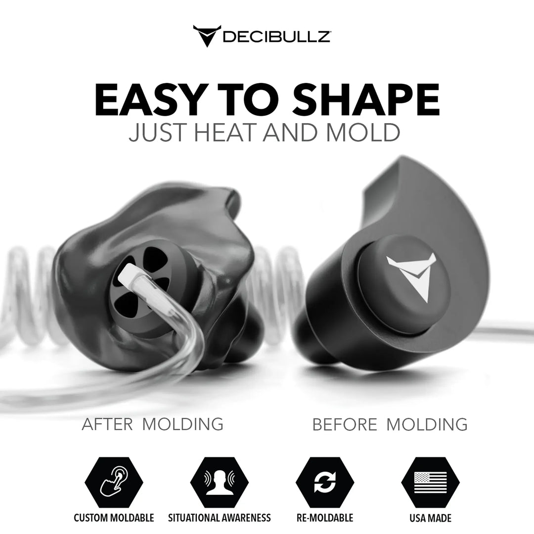 Custom Moldable Awareness Earpiece for Clear Tube, Radio, Surveillance, and Communication Headsets