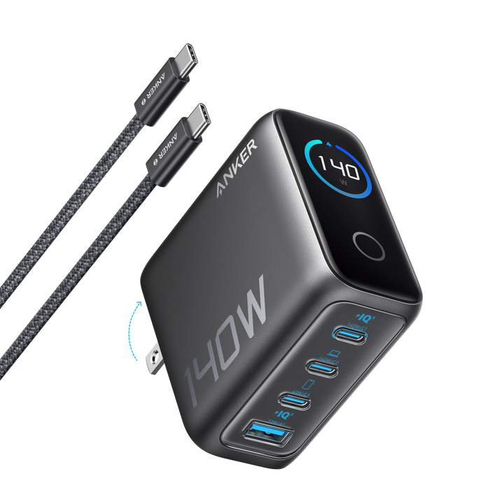 Anker Charger (140W, 4-Port, PD 3.1) with USB-C Cable