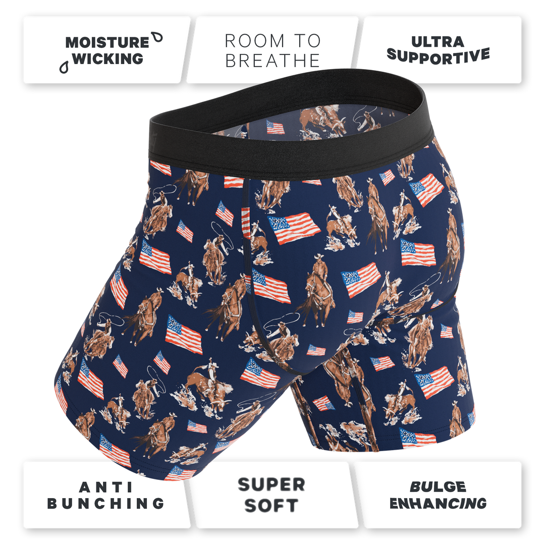 The Bootstraps &amp; Chaps | Americana Cowboy Long Leg Ball Hammock® Pouch Underwear With Fly
