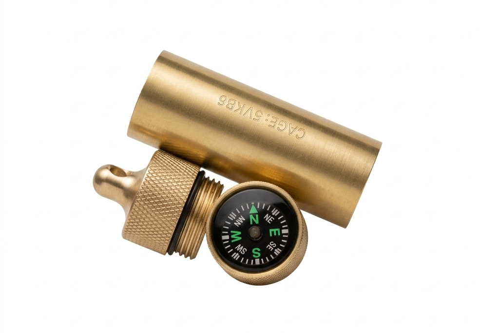 Brass Match &amp; Compass Capsule - Gen 2