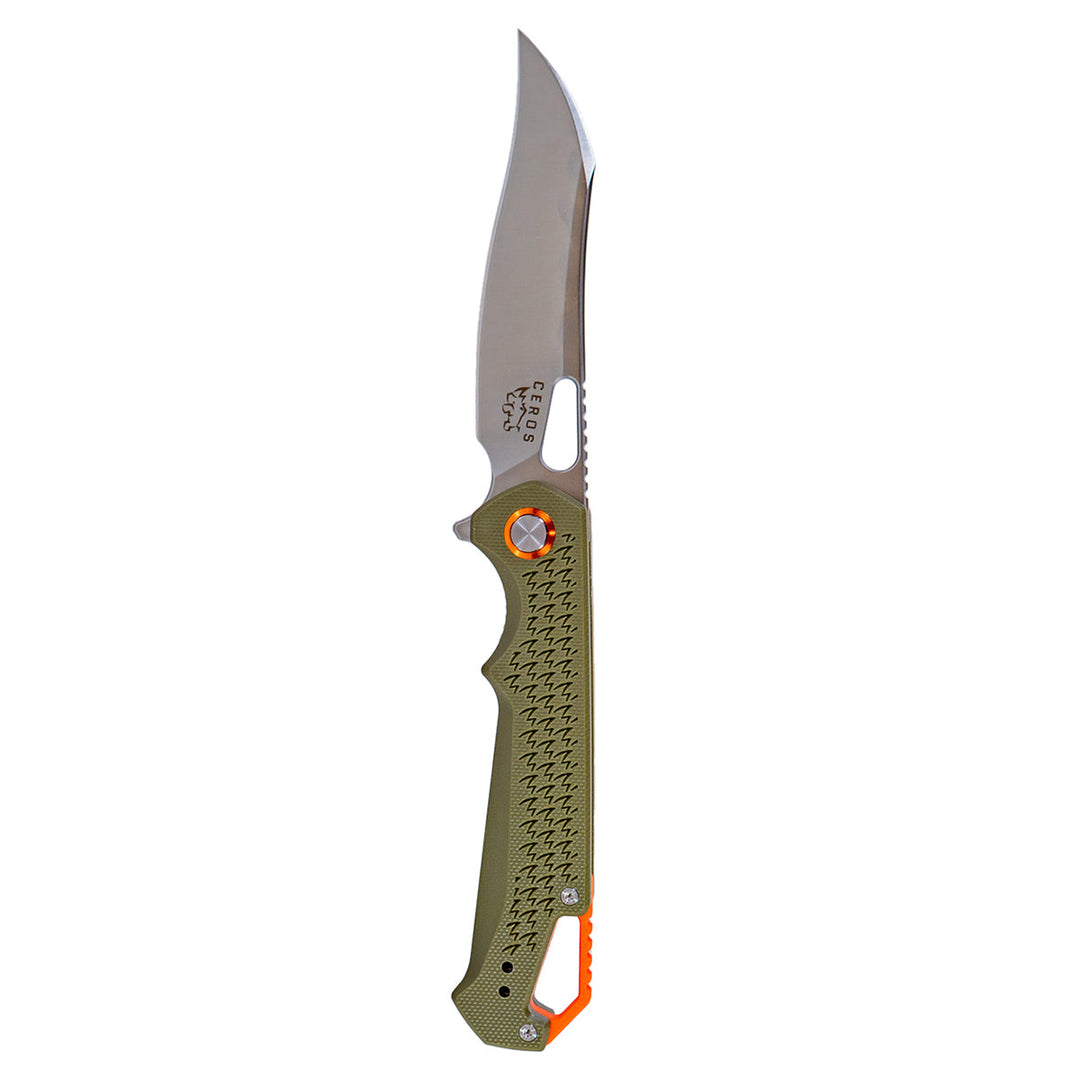MUCTAC Ceros Folding Knife D2 Steel 3.8" Blade OD Green G10 Liner Lock EDC