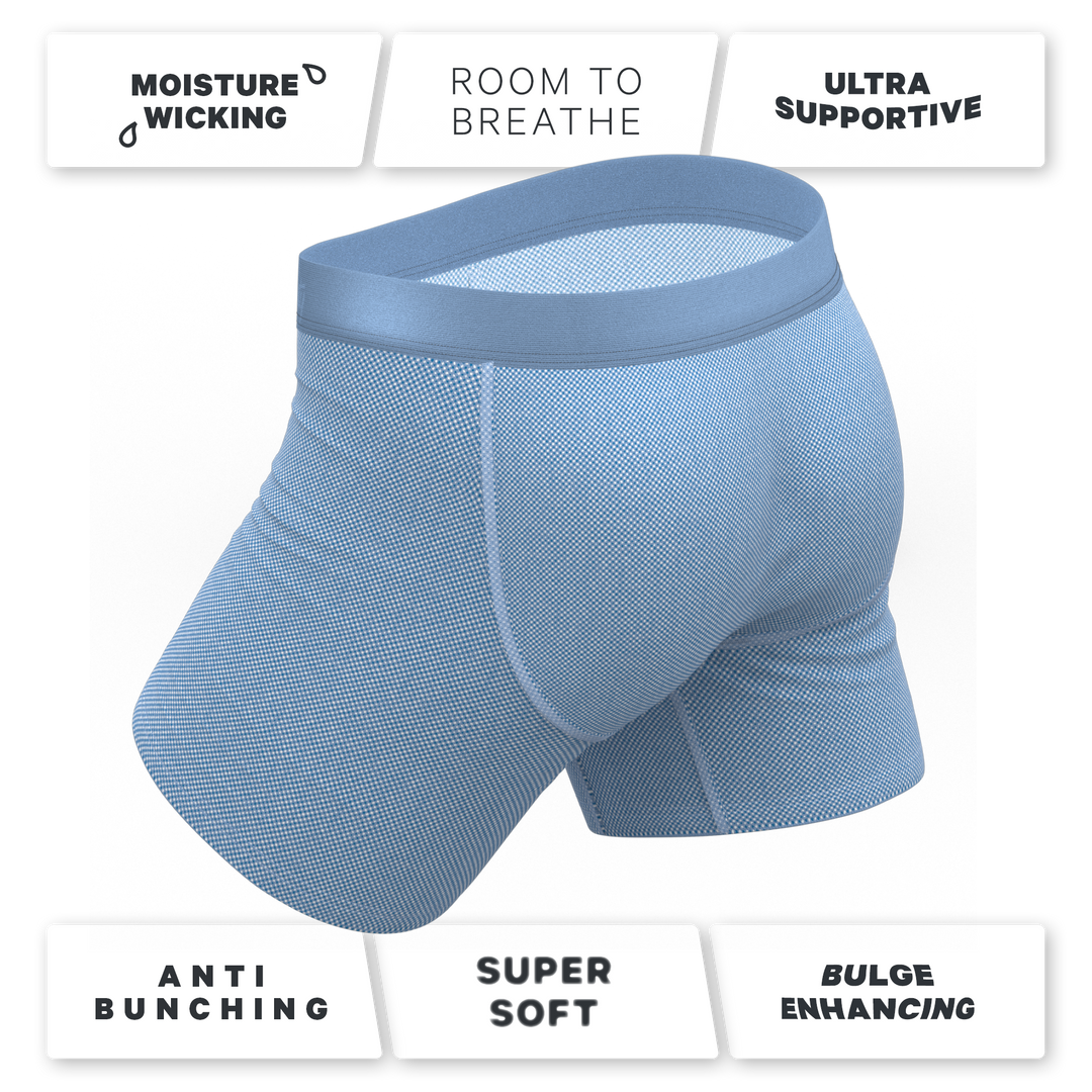 The Chambray All Day | Blue Chambray Ball Hammock® Pouch Underwear With Fly