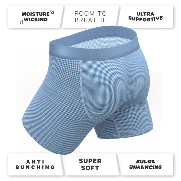 The Chambray All Day | Blue Chambray Ball Hammock® Pouch Underwear With Fly