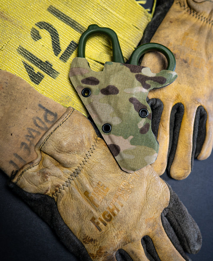 Olive Drab MINI Compact EMT and First Responder Shears Kydex Holdter – Multicam 500D | ONE SHEAR®