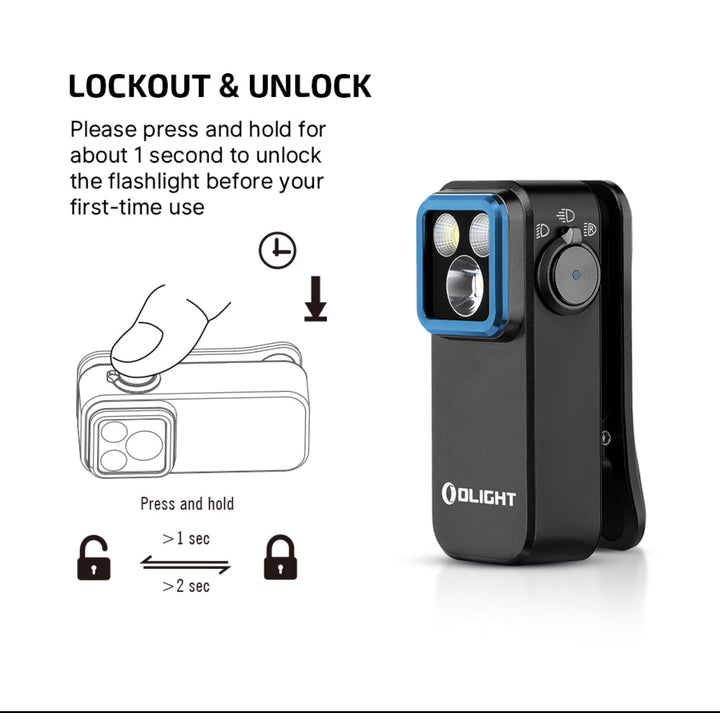 Olight Oclip Pro – Clip Light with Flood, Spot, and Red Modes – Available in 4 Colors