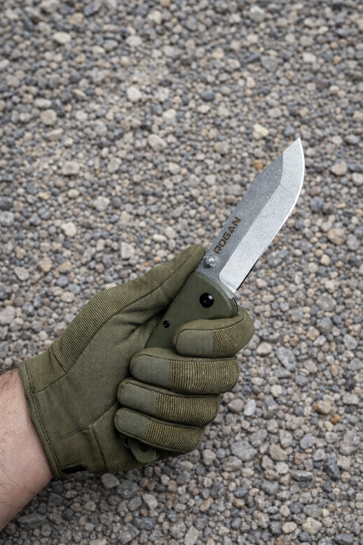 ROGUE Folding Knife-Gen 1 Special Edition OD Green/Stonewash.