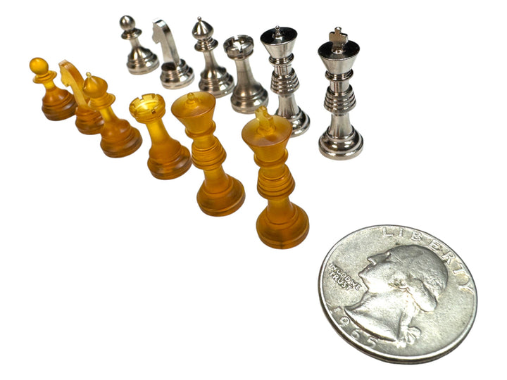 Complete Chess Set Titanium &amp; Ultem ( Worlds Smallest ) by Maratac®