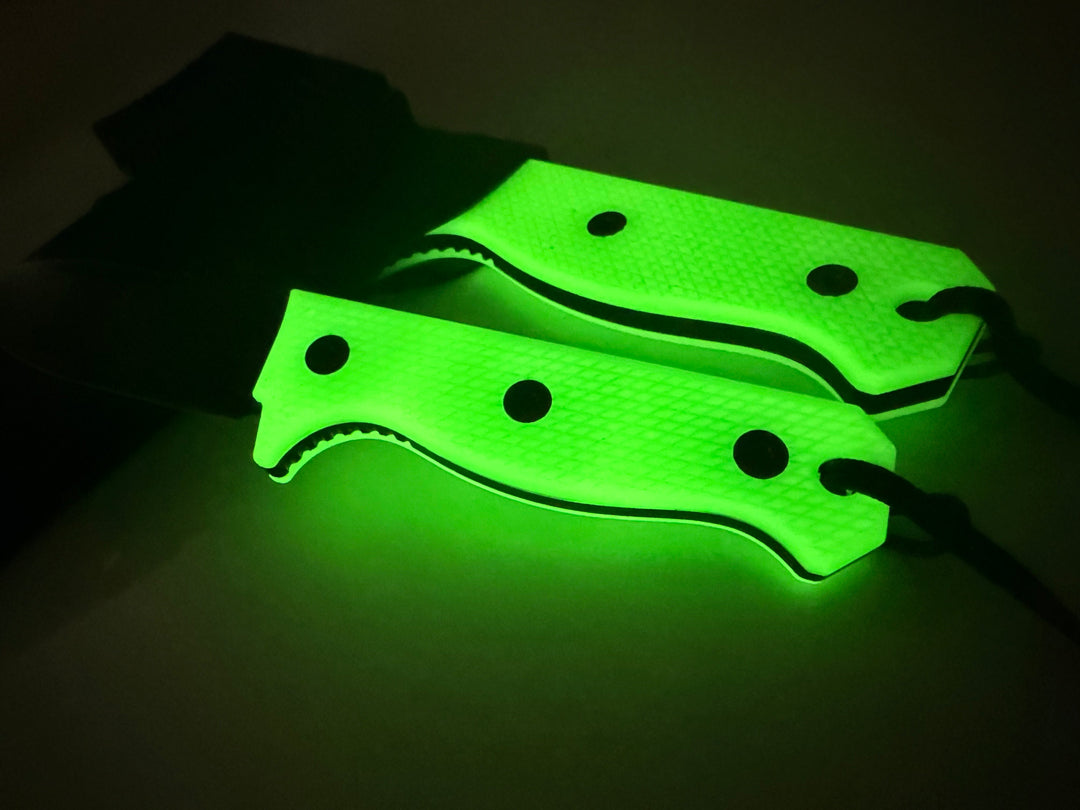 Compact R4A - Ready 4 Action Knife / D2 Fixed Blade ( UGM GLOW Scales ) 🔥 New 🔥