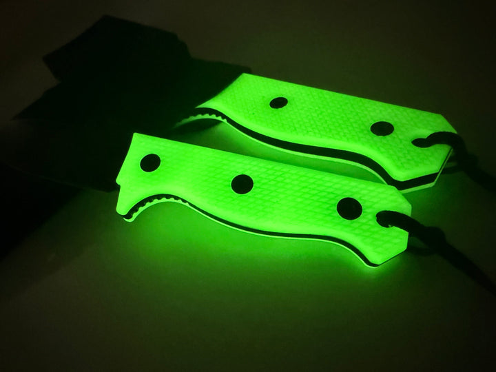 Compact R4A - Ready 4 Action Knife / D2 Fixed Blade ( UGM GLOW Scales ) 🔥 New 🔥