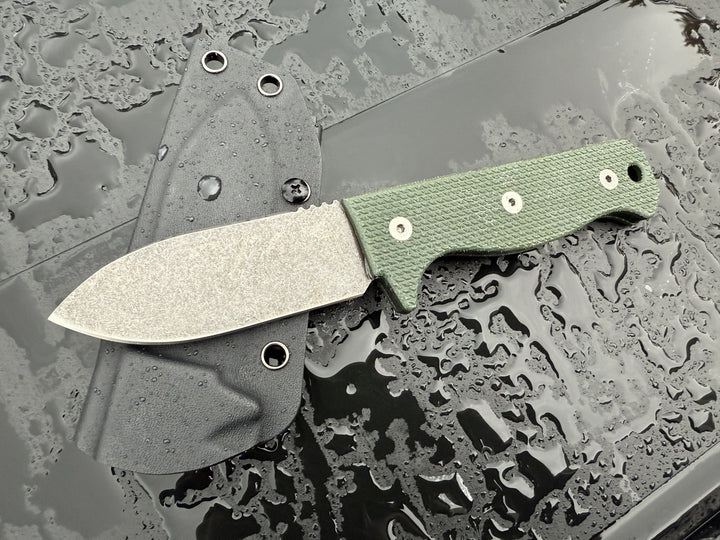 Compact R4A - Ready 4 Action Knife / D2 Fixed Blade ( MICARTA Scales ) 🔥 New 🔥
