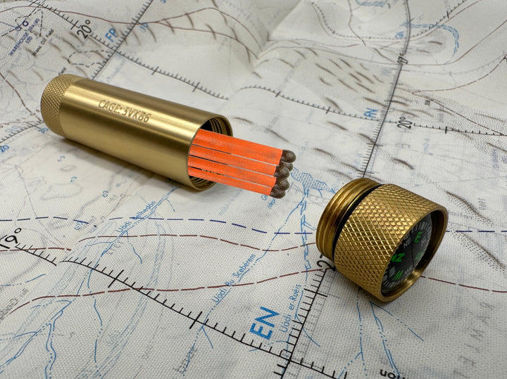 Brass Match &amp; Compass Capsule - Gen 2