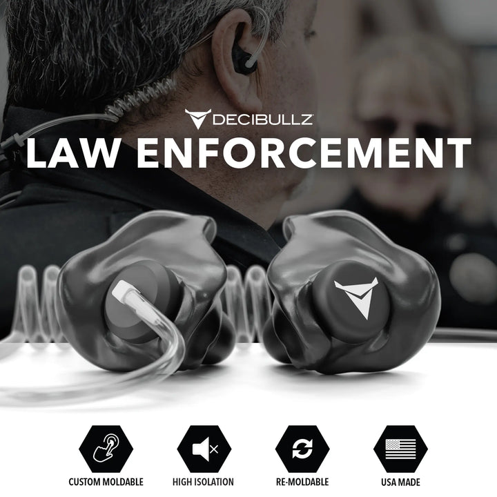 Custom Moldable Isolation Earpiece for Clear Tube, Radio, Surveillance, and Communication Headsets