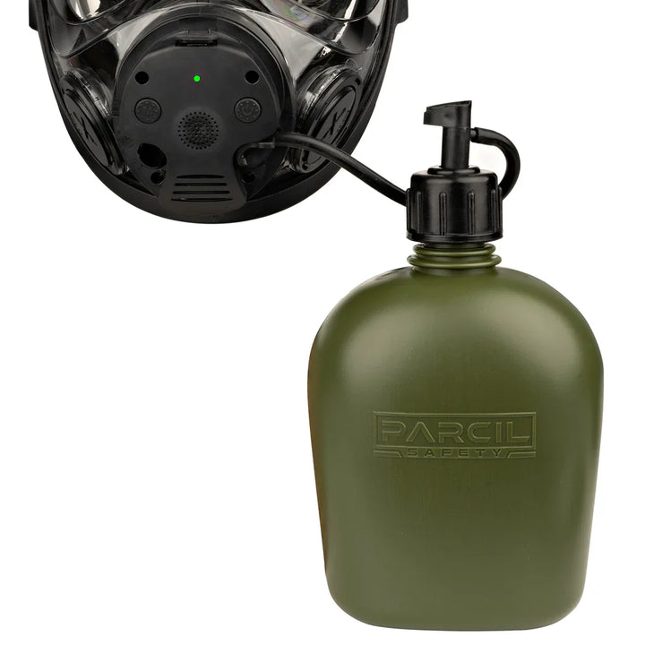 Parcil Safety NB-100E Tactical Gas Mask with Electronic Voice Amplifier and Radio Transmitter/Receiver