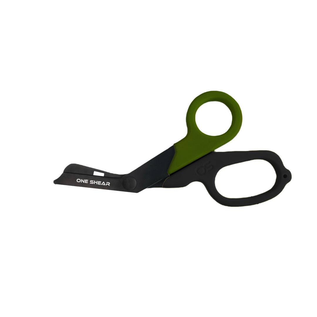 ONE SHEAR Black Trauma Shears - 7.5" Heavy Duty Medical Scissors For EMS, Nursing & First Responders