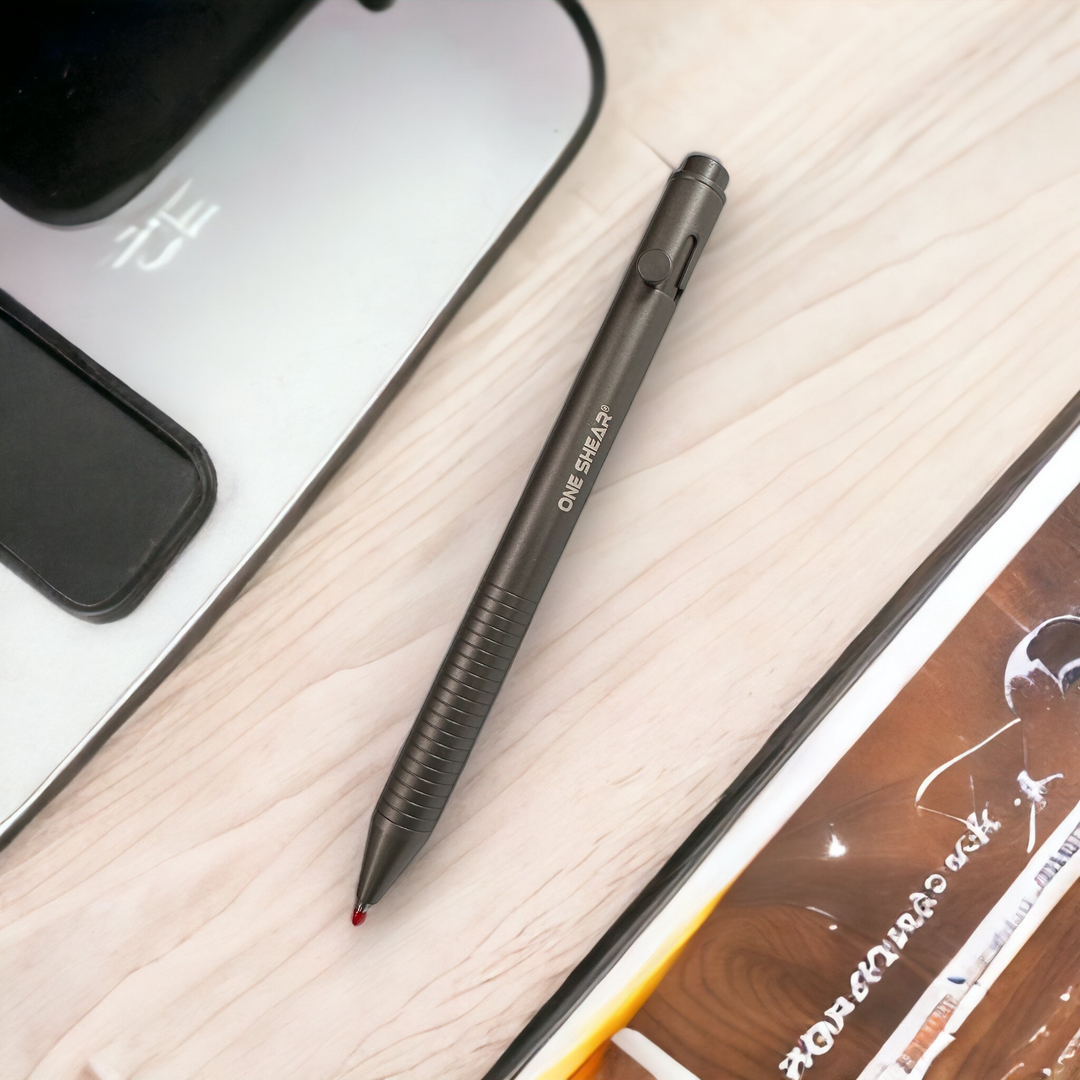ONE SHEAR® Carbon Ti Gel Ink Bolt Action Pen