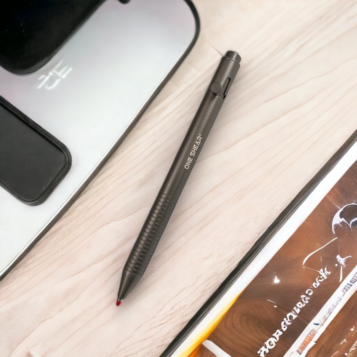 ONE SHEAR® Carbon Ti Gel Ink Bolt Action Pen