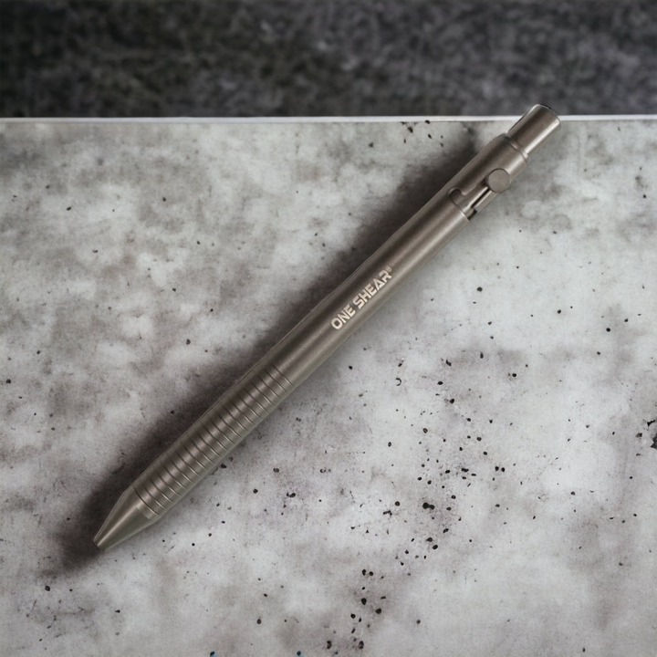 ONE SHEAR® Carbon Ti Gel Ink Bolt Action Pen
