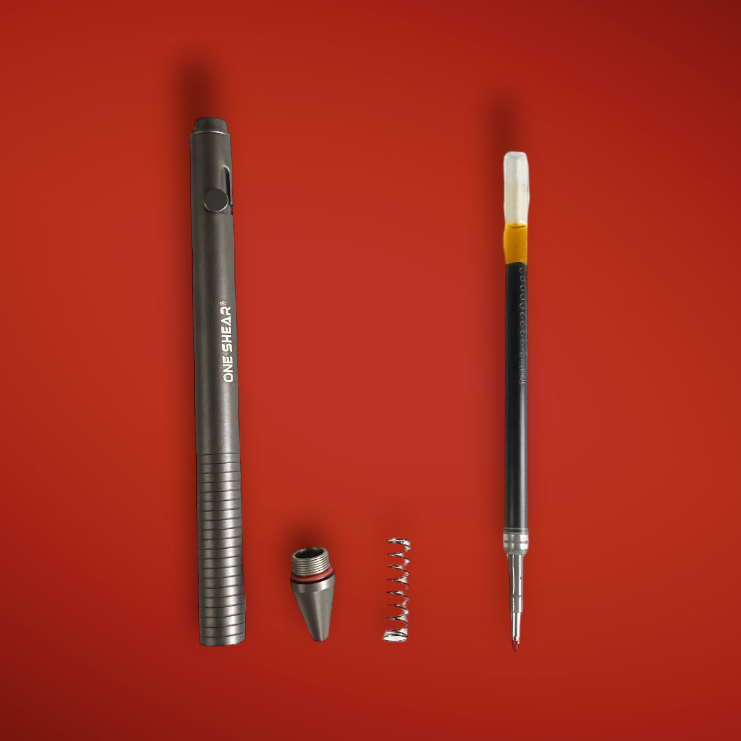 ONE SHEAR® Carbon Ti Gel Ink Bolt Action Pen