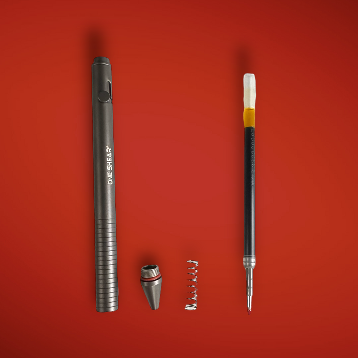 ONE SHEAR® Carbon Ti Gel Ink Bolt Action Pen