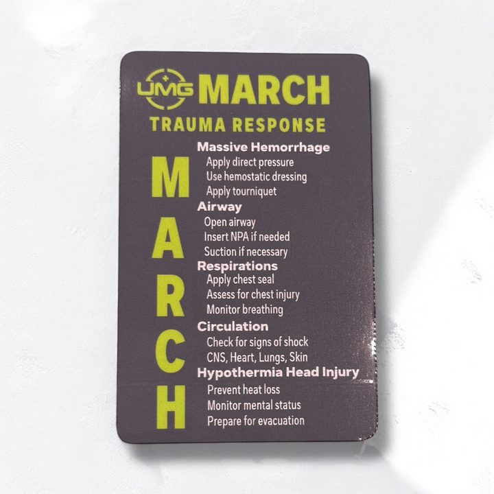 UMG x ONE SHEAR® MARCH Medical Response Label – 4” Tall Vinyl Decal for Trauma Kits