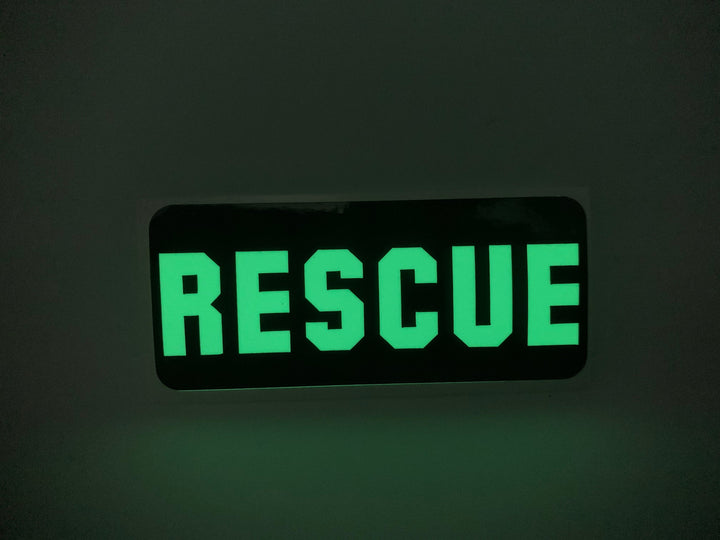 RESCUE REFLECTIVE GLOW IN THE DARK HELMET DECAL