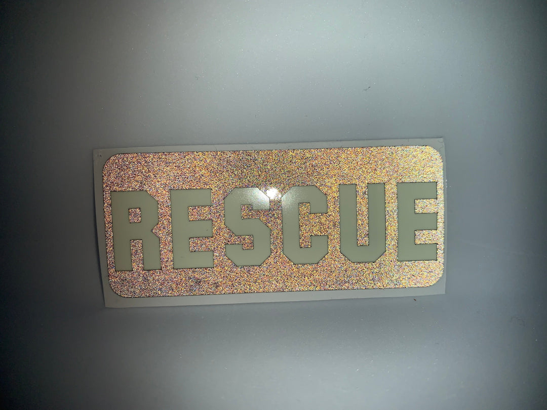 RESCUE REFLECTIVE GLOW IN THE DARK HELMET DECAL