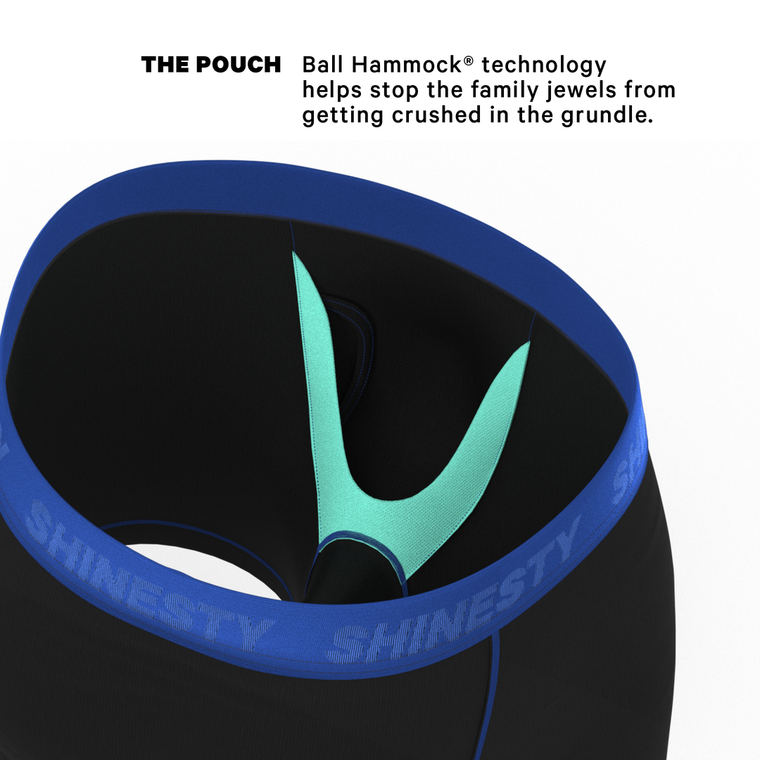 The Rhythm &amp; Blues | Black and Blue Ball Hammock® Pouch Underwear With Fly