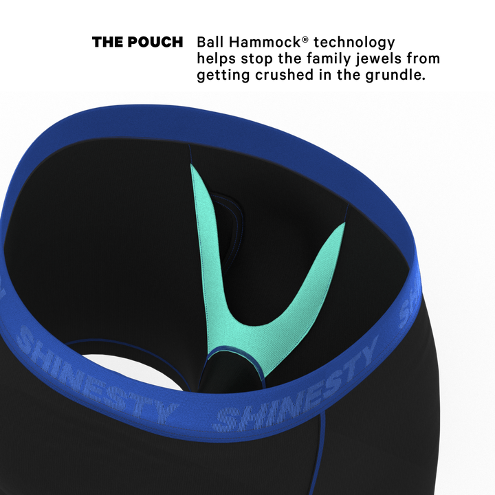 The Rhythm &amp; Blues | Black and Blue Ball Hammock® Pouch Underwear With Fly