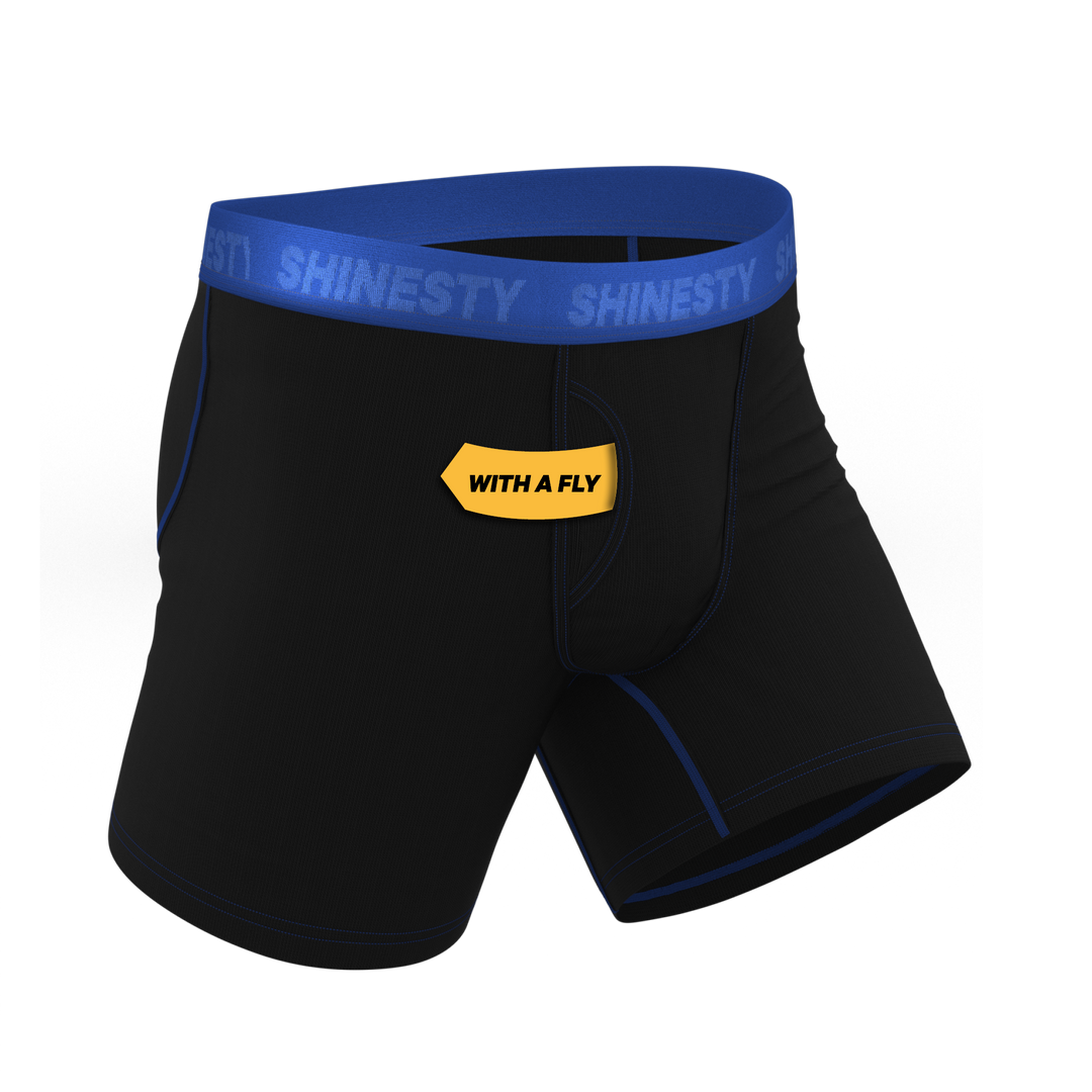 The Rhythm &amp; Blues | Black and Blue Ball Hammock® Pouch Underwear With Fly