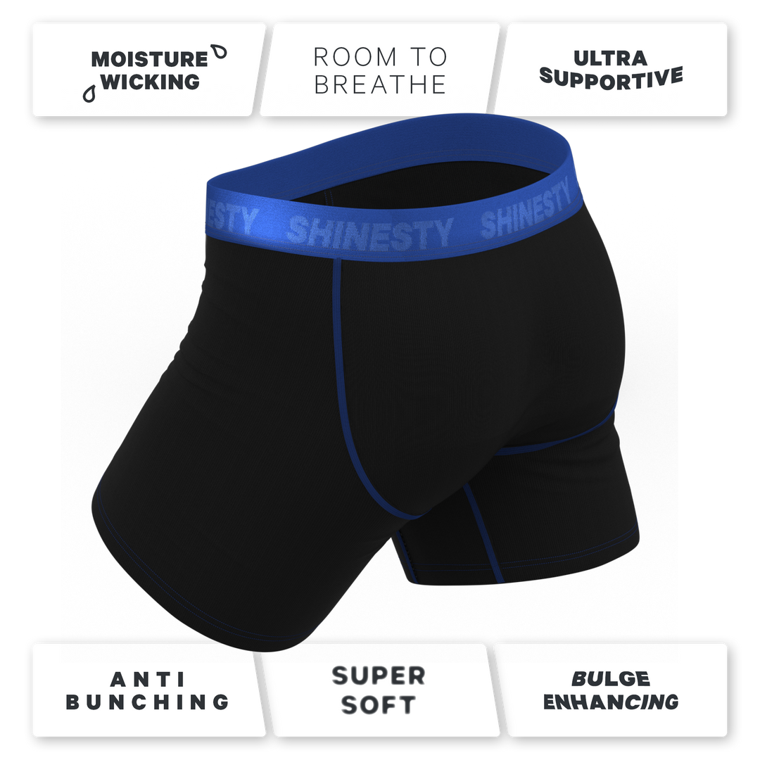 The Rhythm &amp; Blues | Black and Blue Ball Hammock® Pouch Underwear With Fly