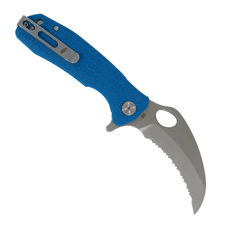 HB1128 Medium Claw Serrated D2 Blue - Detail