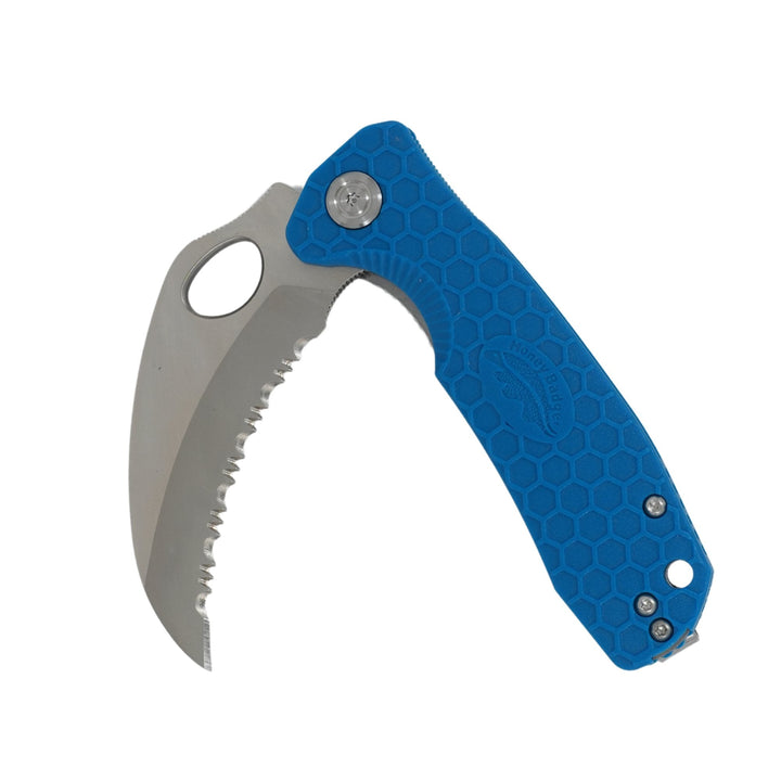 HB1128 Medium Claw Serrated D2 Blue - Front