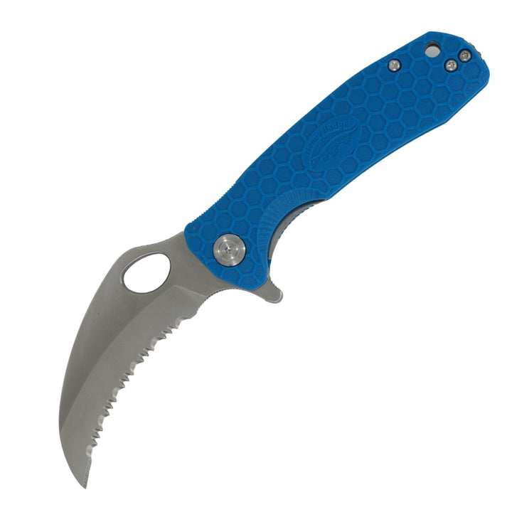 HB1128 Medium Claw Serrated D2 Blue - Side Profile