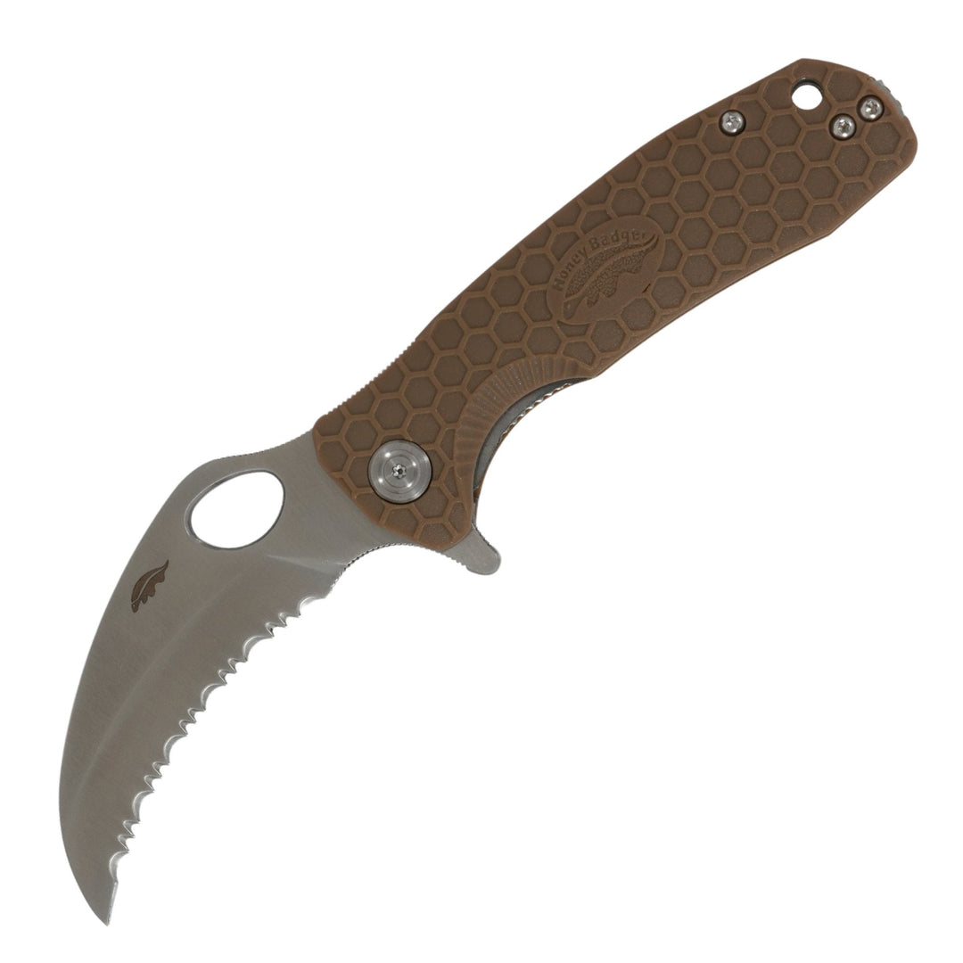 HB1132 Medium Claw Serrated Tan - Side Profile