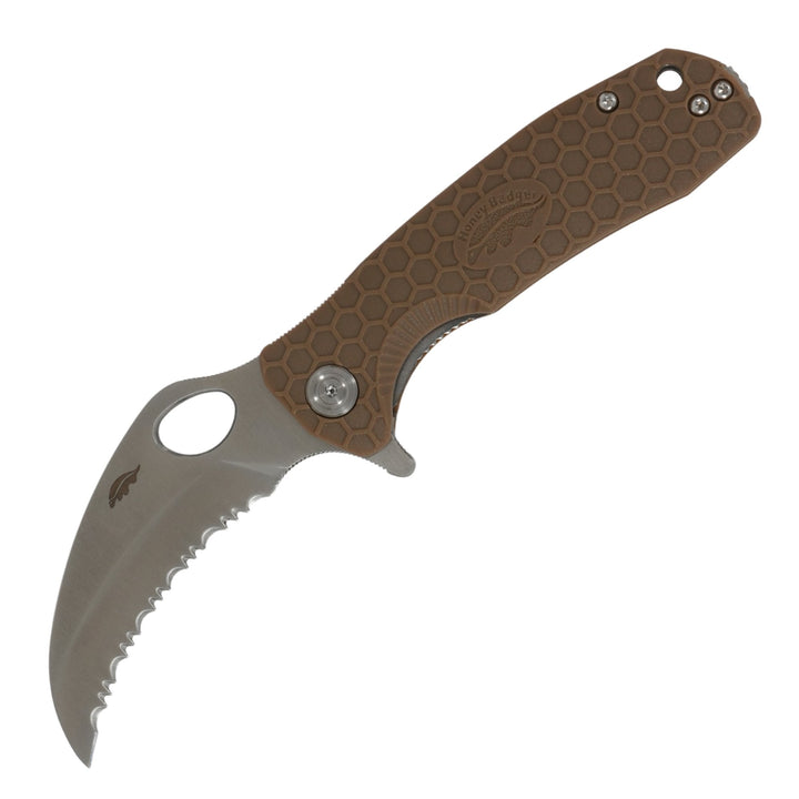 HB1132 Medium Claw Serrated Tan - Side Profile