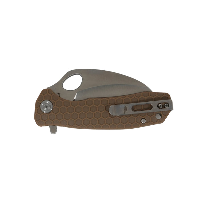 HB1132 Medium Claw Serrated Tan - Closed