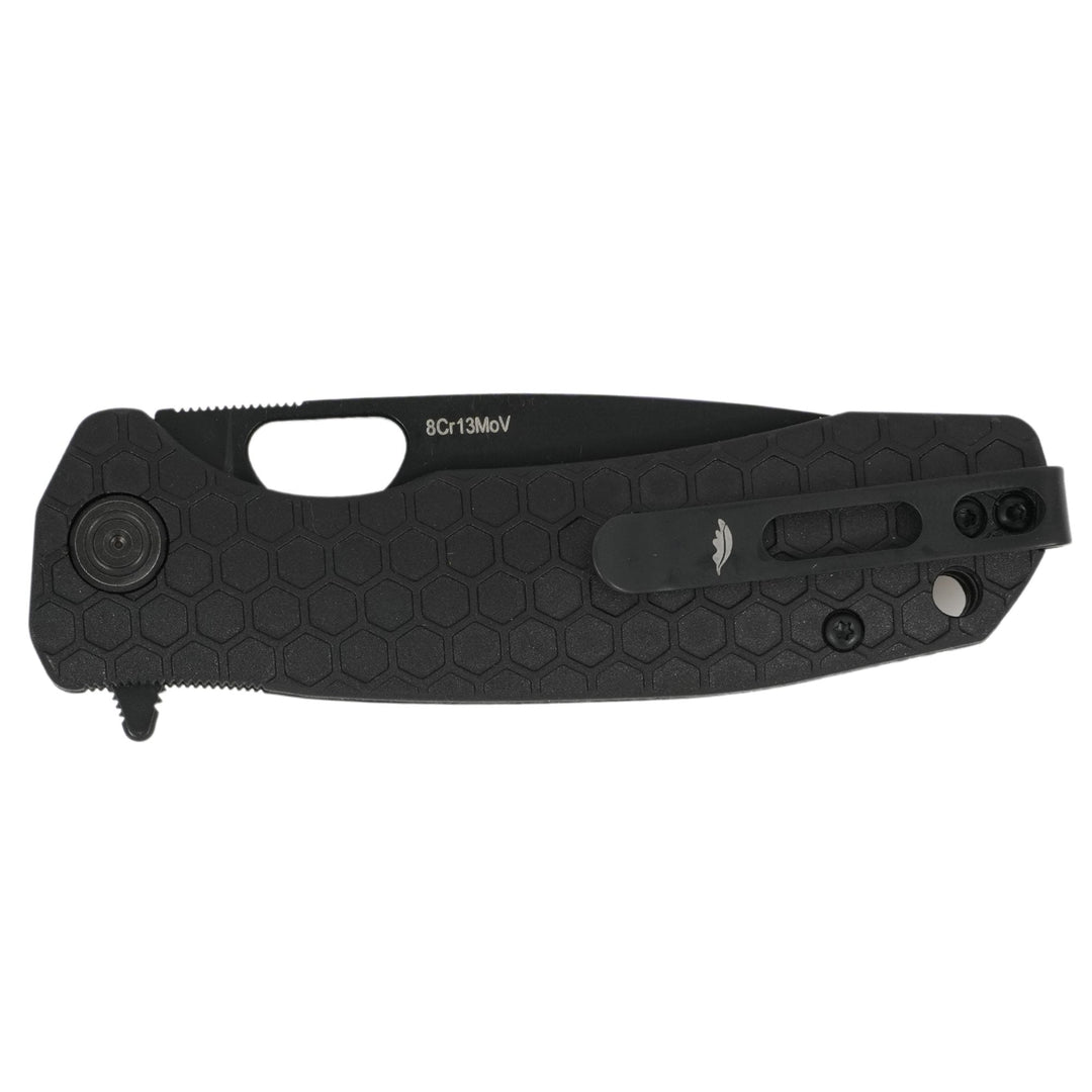 HB1348 Medium Drop Point Black DLC - Open