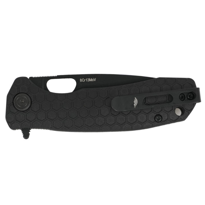 HB1348 Medium Drop Point Black DLC - Open