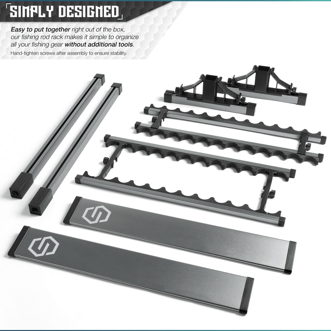 Fishing Pole Aluminum Rack (3 Sizes)