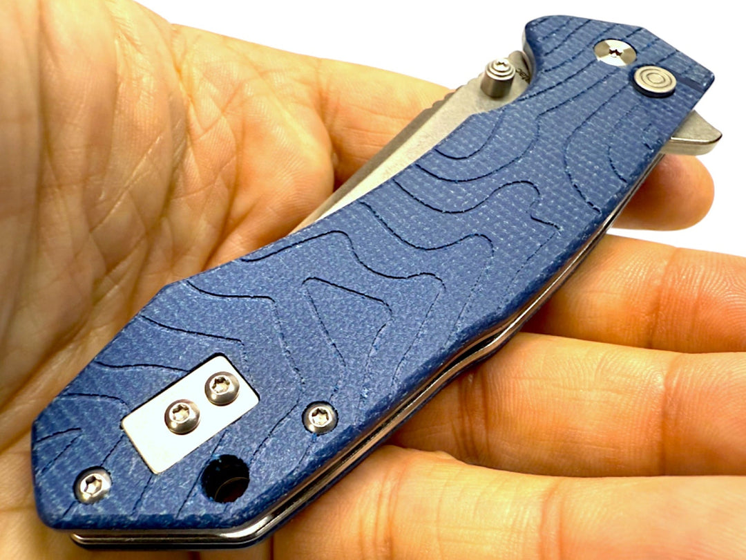 Mighty Blue G10 - Topo-Trekker D2 Pocket Knife