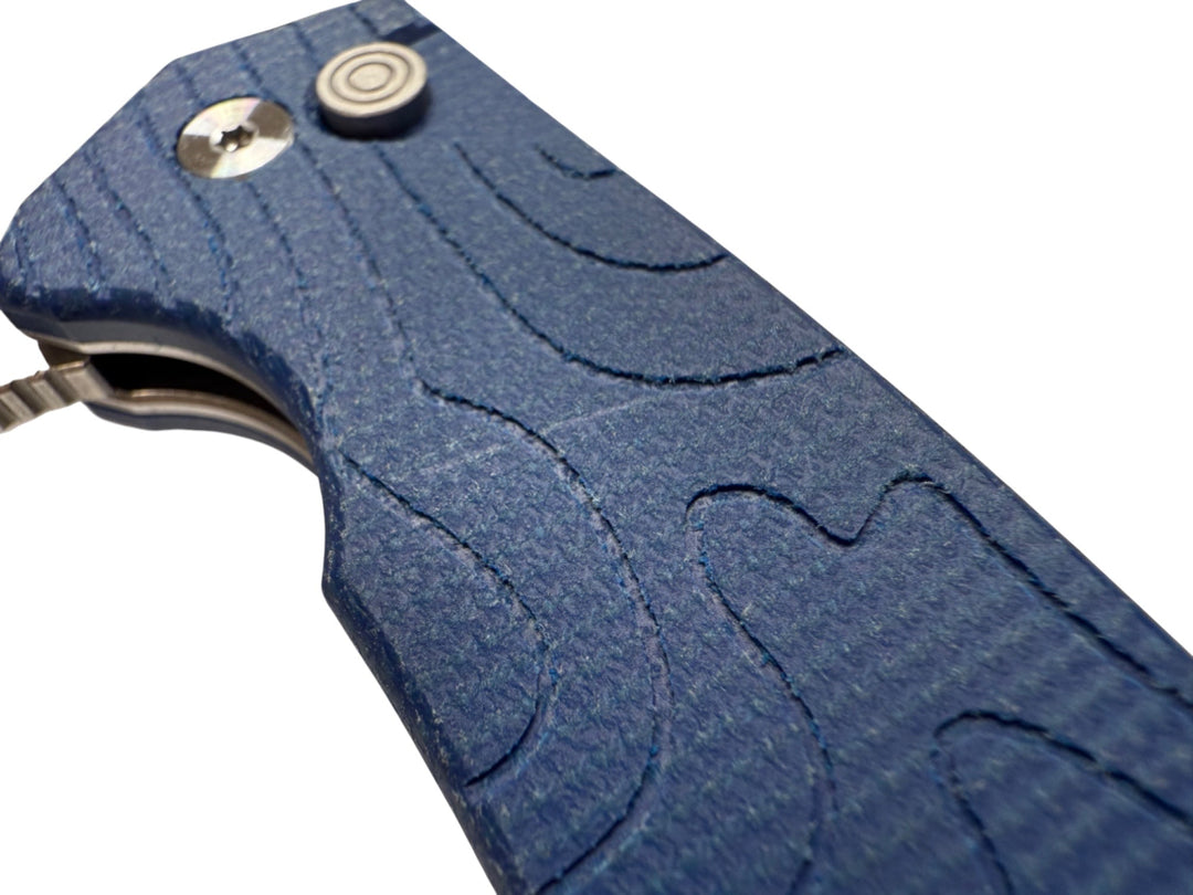 Mighty Blue G10 - Topo-Trekker D2 Pocket Knife