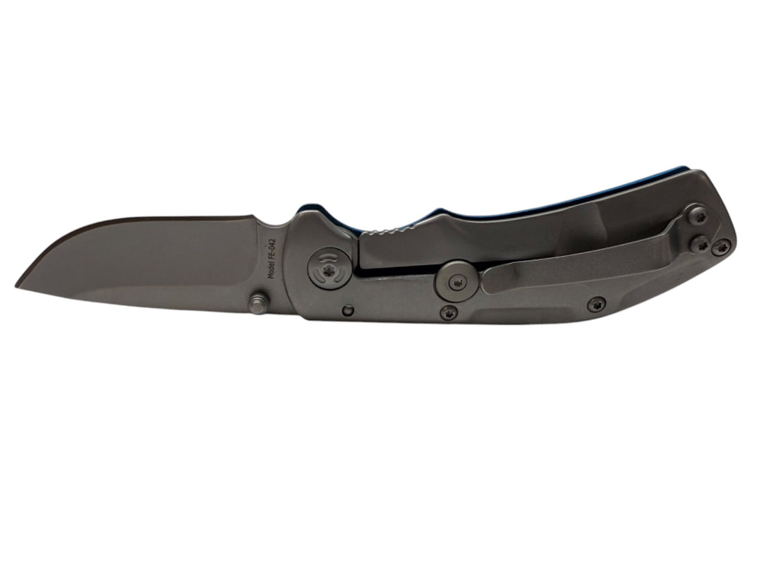2.55" - Fox Edge Pop Smoke Frame Lock Knife Blue Aluminum - Cobalt Blue 🔥 Blow Out Deal 🔥