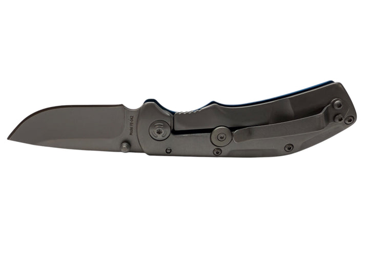 2.55" - Fox Edge Pop Smoke Frame Lock Knife Blue Aluminum - Cobalt Blue 🔥 Blow Out Deal 🔥