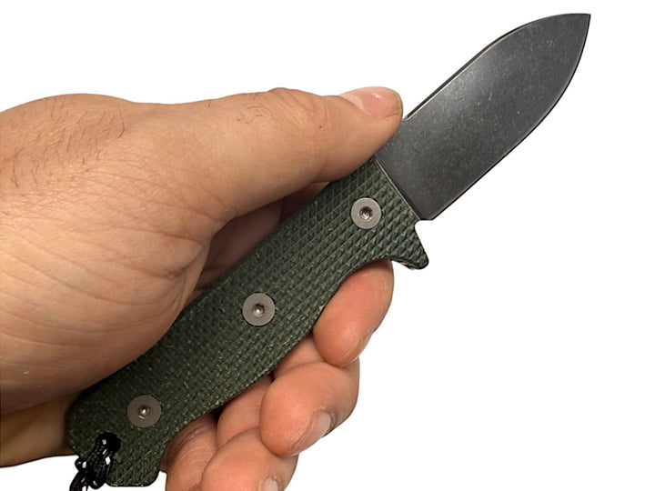 Compact R4A - Ready 4 Action Knife / D2 Fixed Blade ( MICARTA Scales ) 🔥 New 🔥