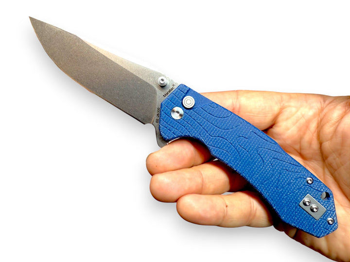 Mighty Blue G10 - Topo-Trekker D2 Pocket Knife