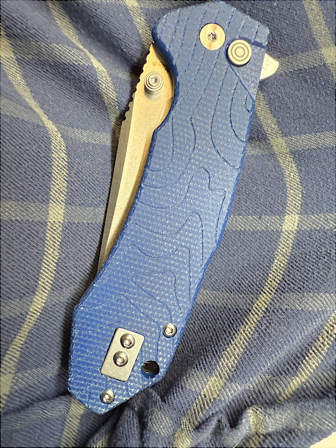 Mighty Blue G10 - Topo-Trekker D2 Pocket Knife